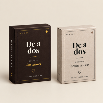 Los dos mazos de De a Dos con sus cartas a la vista