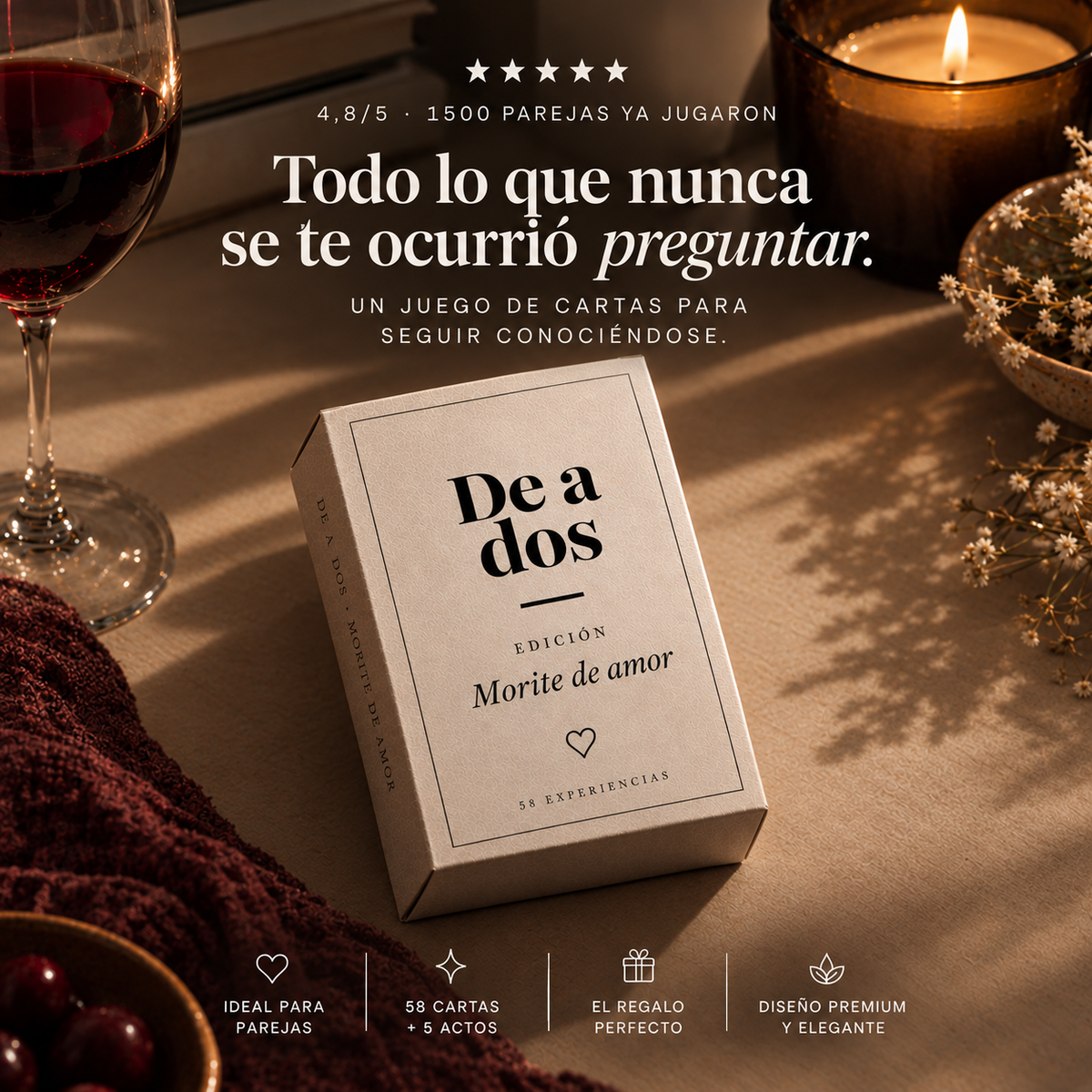 Morite de amor — Juego de cartas para parejas